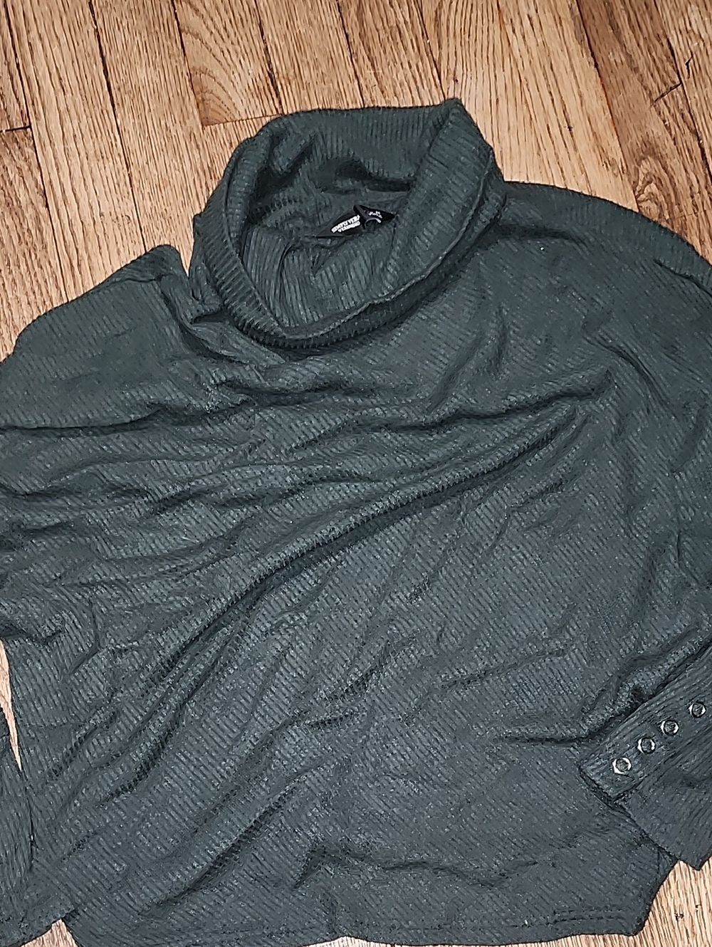 Simply Vera Vera Wang Forest Green Ribbed Turtleneck Top